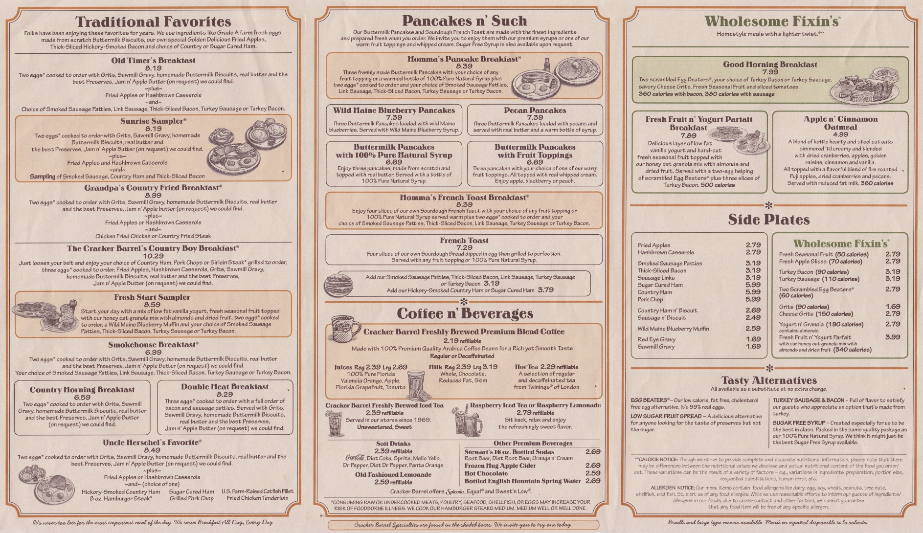 Cracker Barrel Breakfast Nutrition Menu Nutrition Pics